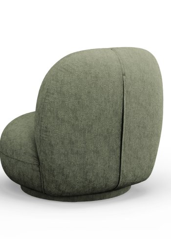 MICADONI Chuck drejestol, 1 sde - grn chenille og sort plast