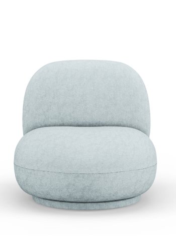 MICADONI Chuck drejestol, 1 sde - bl chenille og sort plast