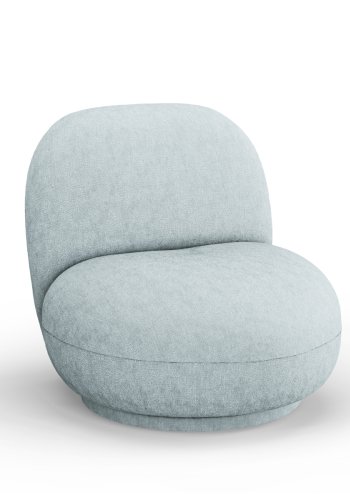 MICADONI Chuck drejestol, 1 sde - bl chenille og sort plast