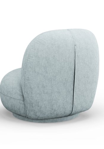 MICADONI Chuck drejestol, 1 sde - bl chenille og sort plast