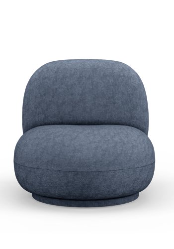 MICADONI Chuck drejestol, 1 sde - bl chenille og sort plast