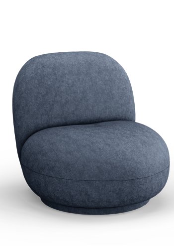 MICADONI Chuck drejestol, 1 sde - bl chenille og sort plast