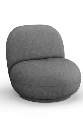 MICADONI Chuck drejestol, 1 sde - gr chenille og sort plast