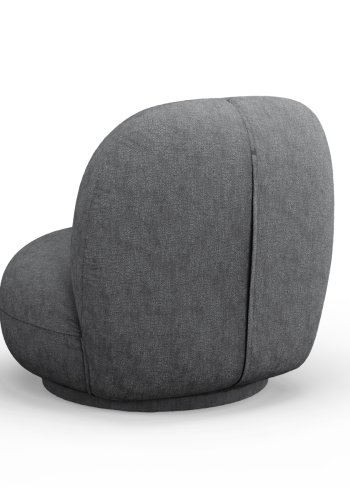 MICADONI Chuck drejestol, 1 sde - gr chenille og sort plast