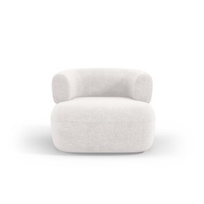 MICADONI Jenny lnestol, m. armln, 1 sde - hvid bouclé og sort plast