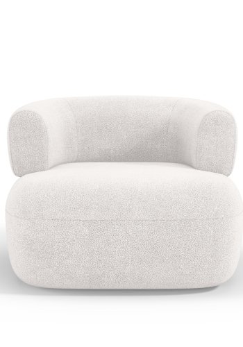MICADONI Jenny lnestol, m. armln, 1 sde - hvid bouclé og sort plast