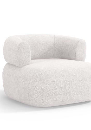 MICADONI Jenny lnestol, m. armln, 1 sde - hvid bouclé og sort plast