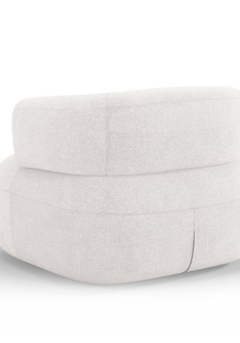 MICADONI Jenny lnestol, m. armln, 1 sde - hvid bouclé og sort plast