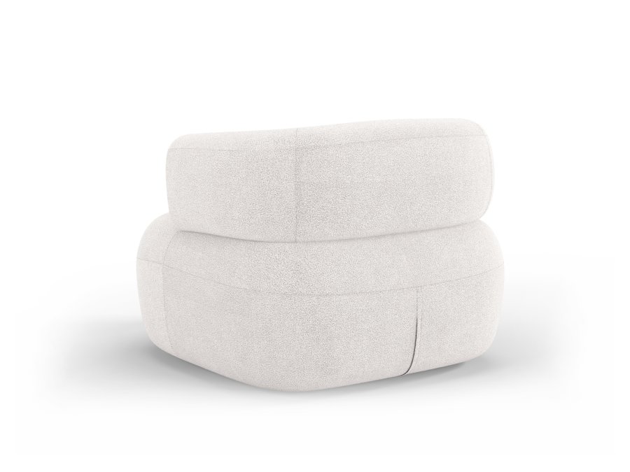 MICADONI Jenny lnestol, m. armln, 1 sde - hvid bouclé og sort plast