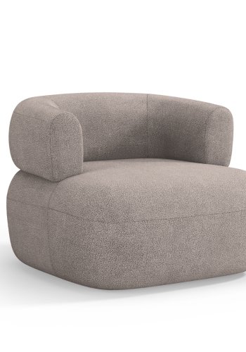 MICADONI Jenny lnestol, m. armln, 1 sde - brun bouclé og sort plast