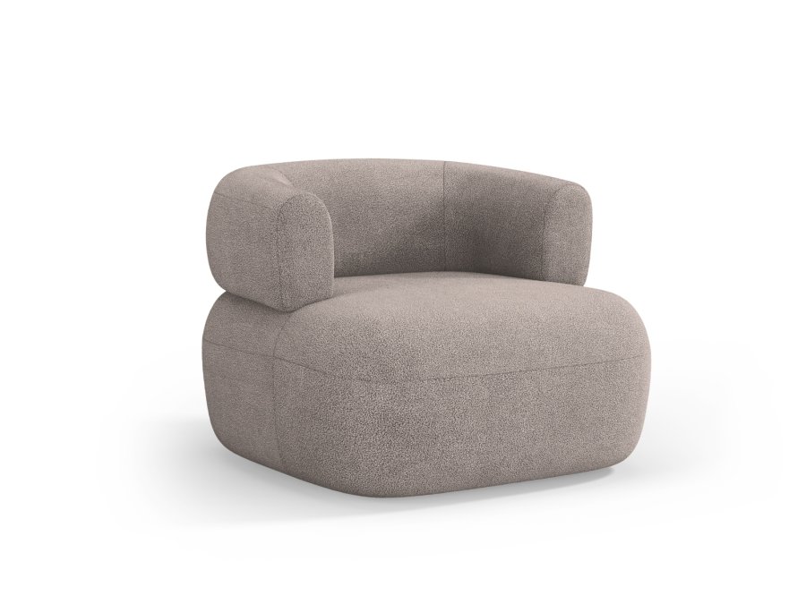 MICADONI Jenny lnestol, m. armln, 1 sde - brun bouclé og sort plast