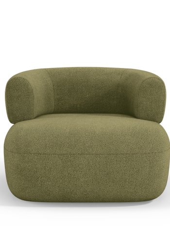 MICADONI Jenny lnestol, m. armln, 1 sde - grn bouclé og sort plast