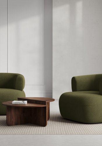 MICADONI Jenny lnestol, m. armln, 1 sde - grn bouclé og sort plast