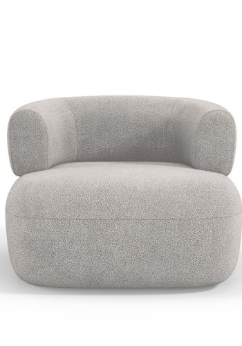 MICADONI Jenny lnestol, m. armln, 1 sde - gr bouclé og sort plast