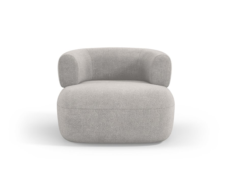 MICADONI Jenny lnestol, m. armln, 1 sde - gr bouclé og sort plast