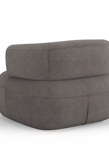 MICADONI Jenny lnestol, m. armln, 1 sde - gr bouclé og sort plast