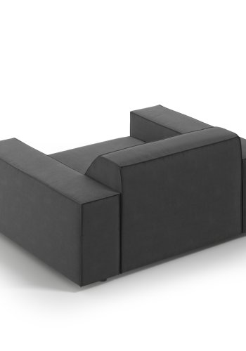 MICADONI Jodie lnestol, m. armln, 1 sde - gr fljl og sort plast