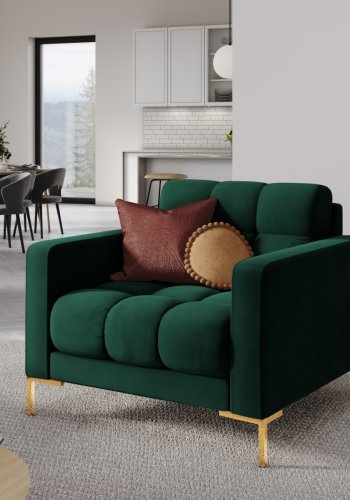 MICADONI Mamaia lnestol, m. armln, 1 sde - grn fljl og guld metal