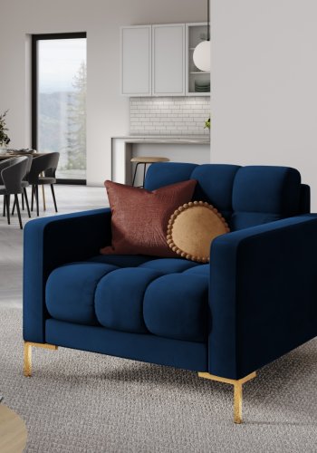 MICADONI Mamaia lnestol, m. armln, 1 sde - bl fljl og guld metal