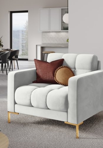 MICADONI Mamaia lnestol, m. armln, 1 sde - slv fljl og guld metal