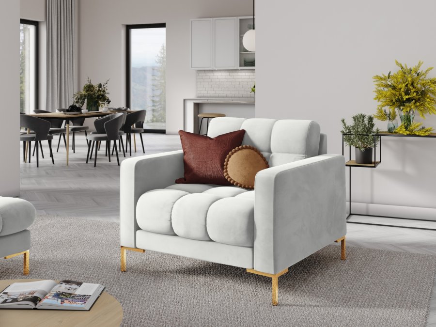 MICADONI Mamaia lnestol, m. armln, 1 sde - slv fljl og guld metal