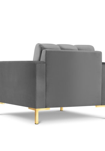 MICADONI Mamaia lnestol, m. armln, 1 sde - gr fljl og guld metal