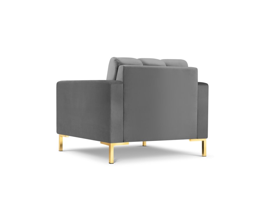 MICADONI Mamaia lnestol, m. armln, 1 sde - gr fljl og guld metal