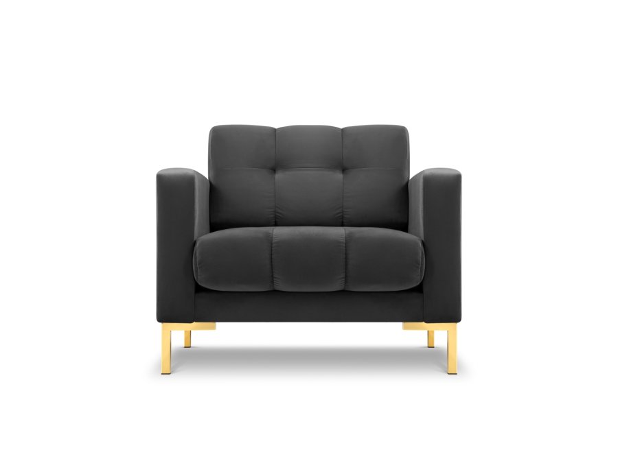 MICADONI Mamaia lnestol, m. armln, 1 sde - antracitgr fljl og guld metal