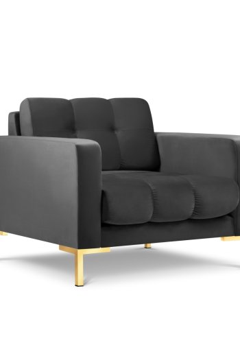 MICADONI Mamaia lnestol, m. armln, 1 sde - antracitgr fljl og guld metal