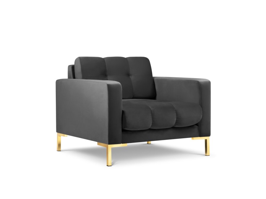 MICADONI Mamaia lnestol, m. armln, 1 sde - antracitgr fljl og guld metal