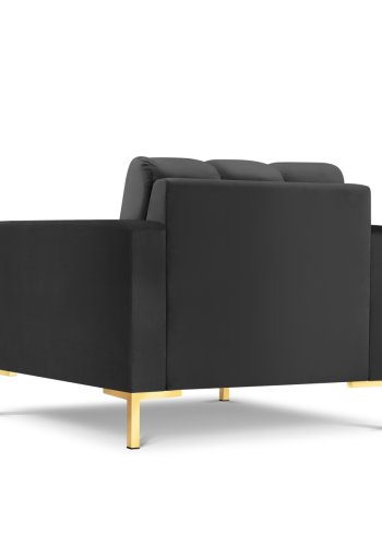 MICADONI Mamaia lnestol, m. armln, 1 sde - antracitgr fljl og guld metal