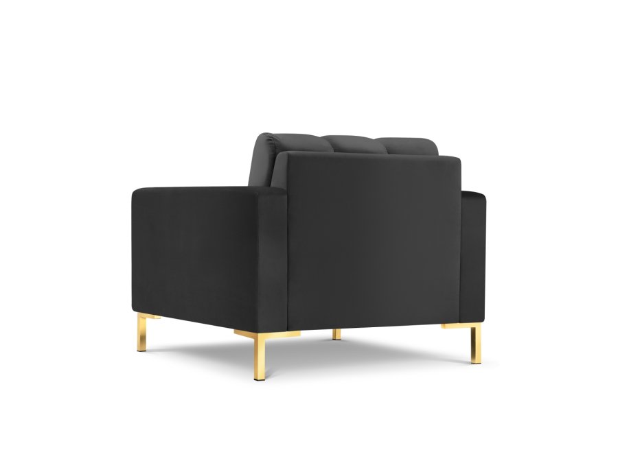 MICADONI Mamaia lnestol, m. armln, 1 sde - antracitgr fljl og guld metal