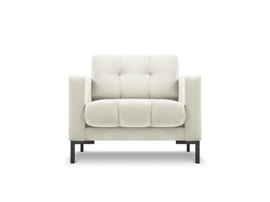 MICADONI Mamaia lnestol, m. armln, 1 sde - beige fljl og sort metal