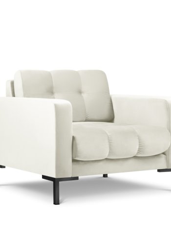 MICADONI Mamaia lnestol, m. armln, 1 sde - beige fljl og sort metal