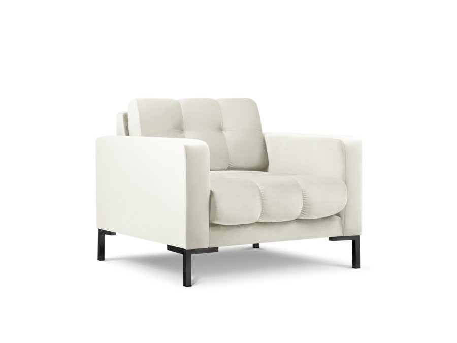 MICADONI Mamaia lnestol, m. armln, 1 sde - beige fljl og sort metal