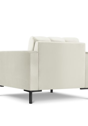 MICADONI Mamaia lnestol, m. armln, 1 sde - beige fljl og sort metal