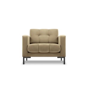 MICADONI Mamaia lnestol, m. armln, 1 sde - beige fljl og sort metal