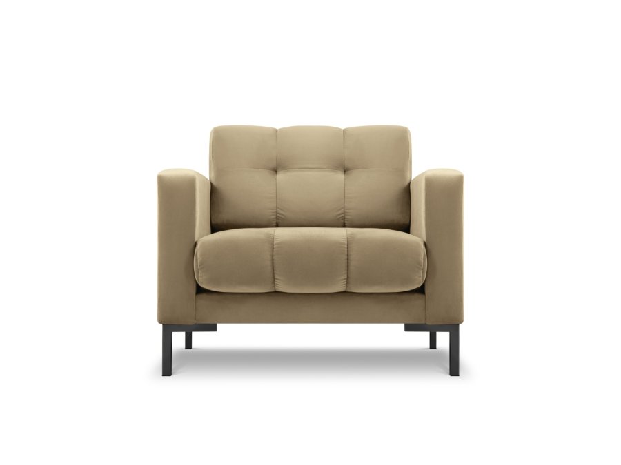 MICADONI Mamaia lnestol, m. armln, 1 sde - beige fljl og sort metal