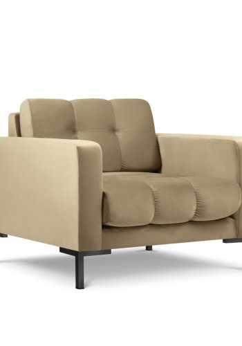 MICADONI Mamaia lnestol, m. armln, 1 sde - beige fljl og sort metal