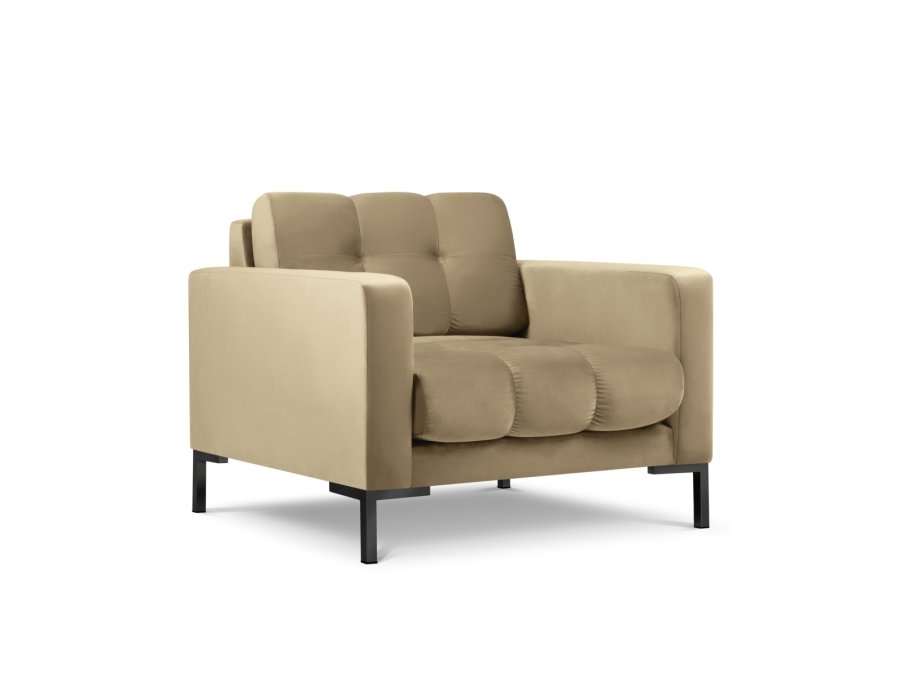 MICADONI Mamaia lnestol, m. armln, 1 sde - beige fljl og sort metal