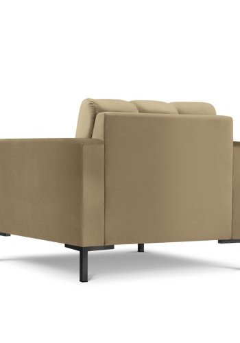 MICADONI Mamaia lnestol, m. armln, 1 sde - beige fljl og sort metal