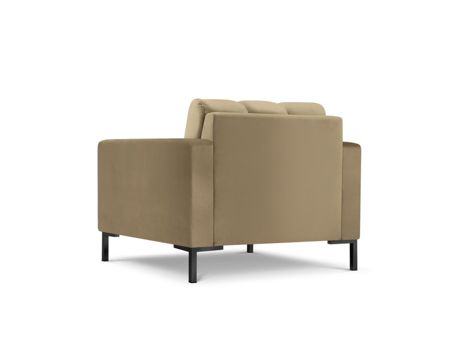 MICADONI Mamaia lnestol, m. armln, 1 sde - beige fljl og sort metal