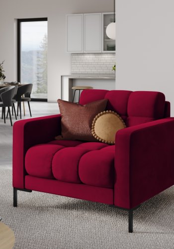 MICADONI Mamaia lnestol, m. armln, 1 sde - rd fljl og sort metal