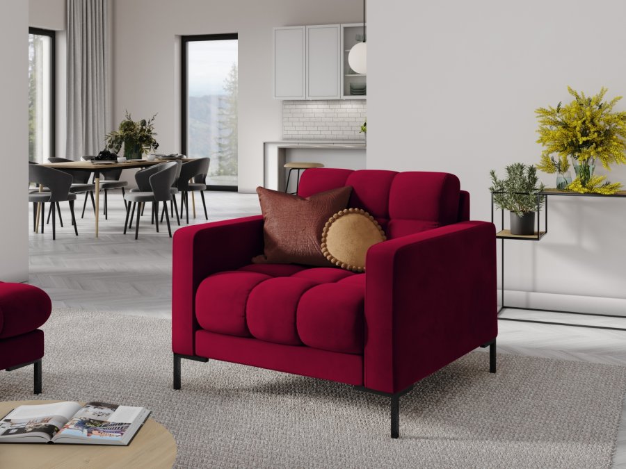 MICADONI Mamaia lnestol, m. armln, 1 sde - rd fljl og sort metal