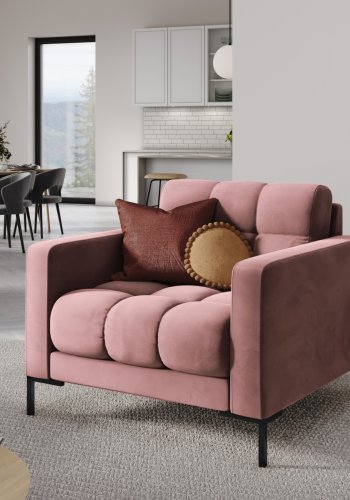 MICADONI Mamaia lnestol, m. armln, 1 sde - lyserd fljl og sort metal