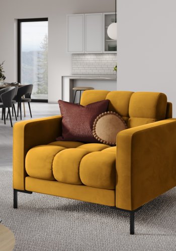 MICADONI Mamaia lnestol, m. armln, 1 sde - gul fljl og sort metal