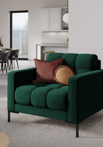 MICADONI Mamaia lnestol, m. armln, 1 sde - grn fljl og sort metal