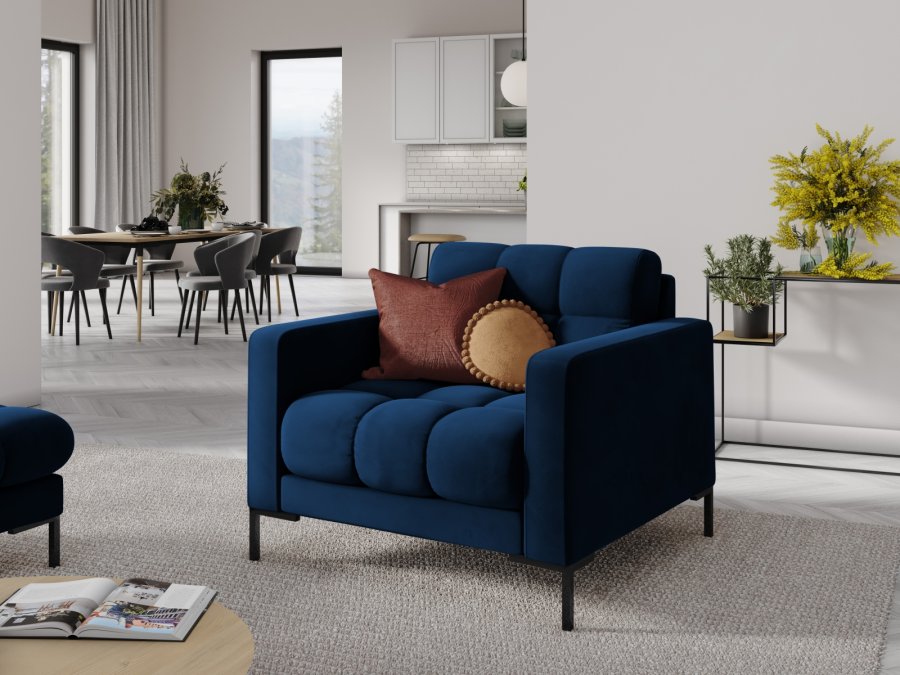 MICADONI Mamaia lnestol, m. armln, 1 sde - bl fljl og sort metal