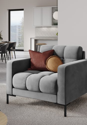 MICADONI Mamaia lnestol, m. armln, 1 sde - gr fljl og sort metal