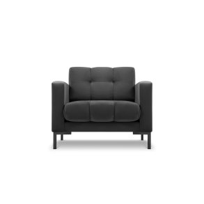 MICADONI Mamaia lnestol, m. armln, 1 sde - antracitgr fljl og sort metal